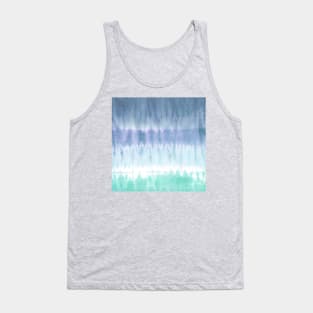 Light Blue Ombre Tie-Dye Stripes Tank Top